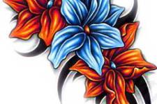 renkli çiçek dövme modelleri-flower tattoo