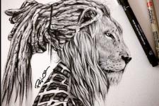 aslan çizimleri