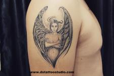 devil angel tattoo model